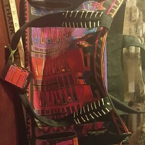 Laurel Burch Colorful Geometric Tote